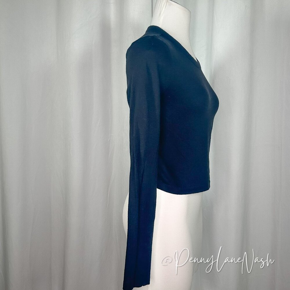 Forever21 Long Sleeve Cropped Top Tee Black - Picture 5 of 7